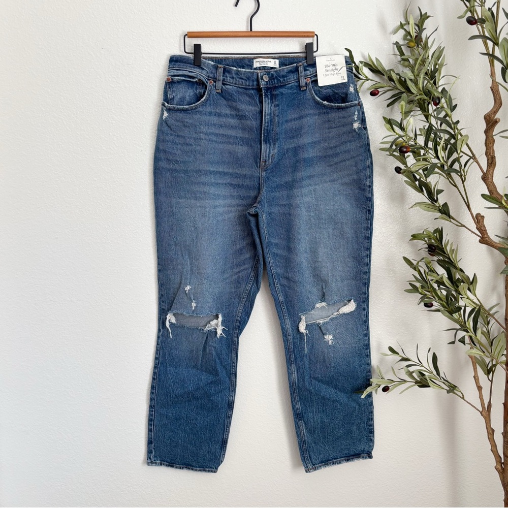 Abercrombie & Fitch Curve Love The 90’s Straight Ultra High Rise 33|16R